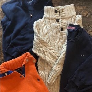 Lot of boy’s fall sweaters.VV, RL, VV, GAP Fit 6-8